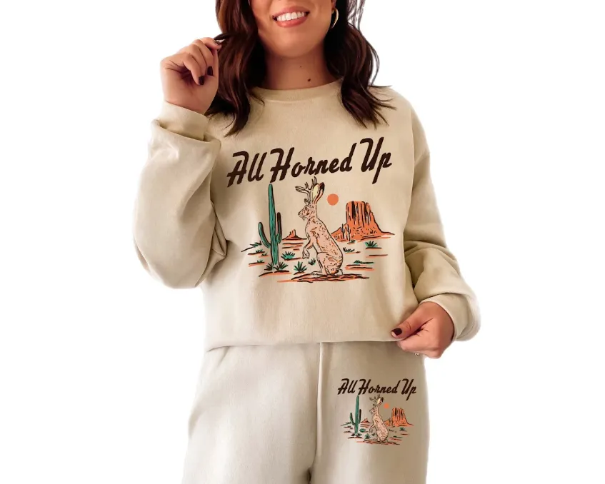 All Horned Up Sweatsuit Set (made to order) WR