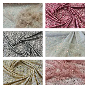 All over Heavy hand beaded princess design embroider with beads-pearls-sequins on a mesh lace-sold by yard.