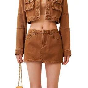 Ancient Myth Tarpan Hunter Mini Skirt In Brown