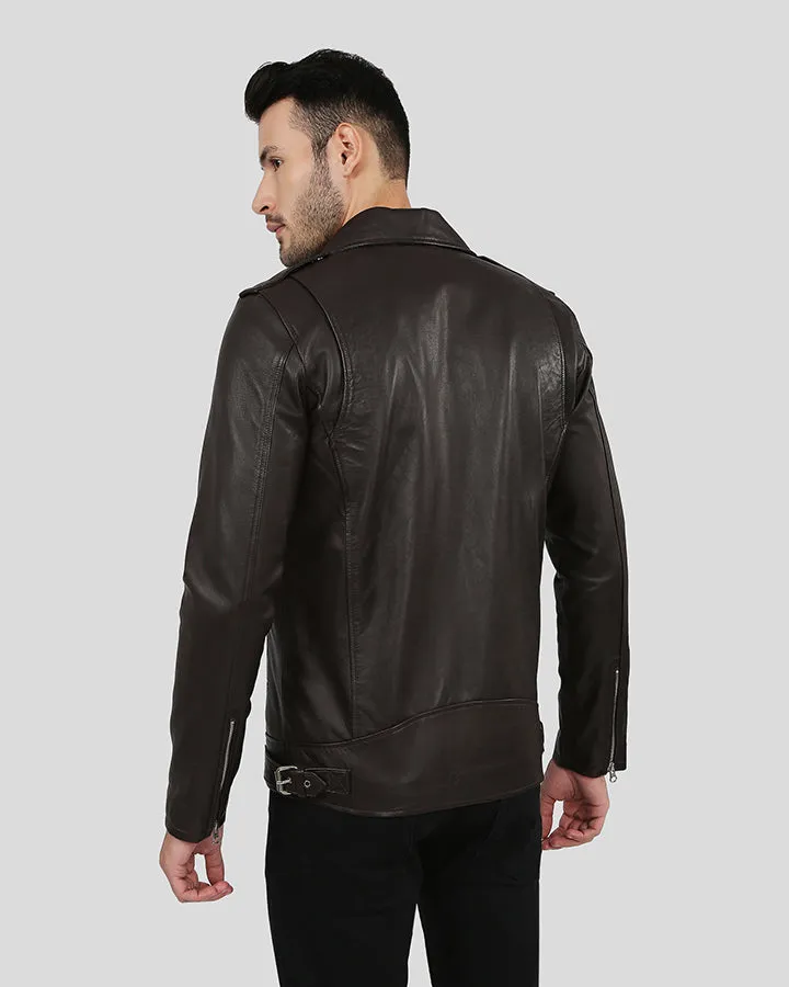 Arlo Brown Motorcycle Leather Jacket