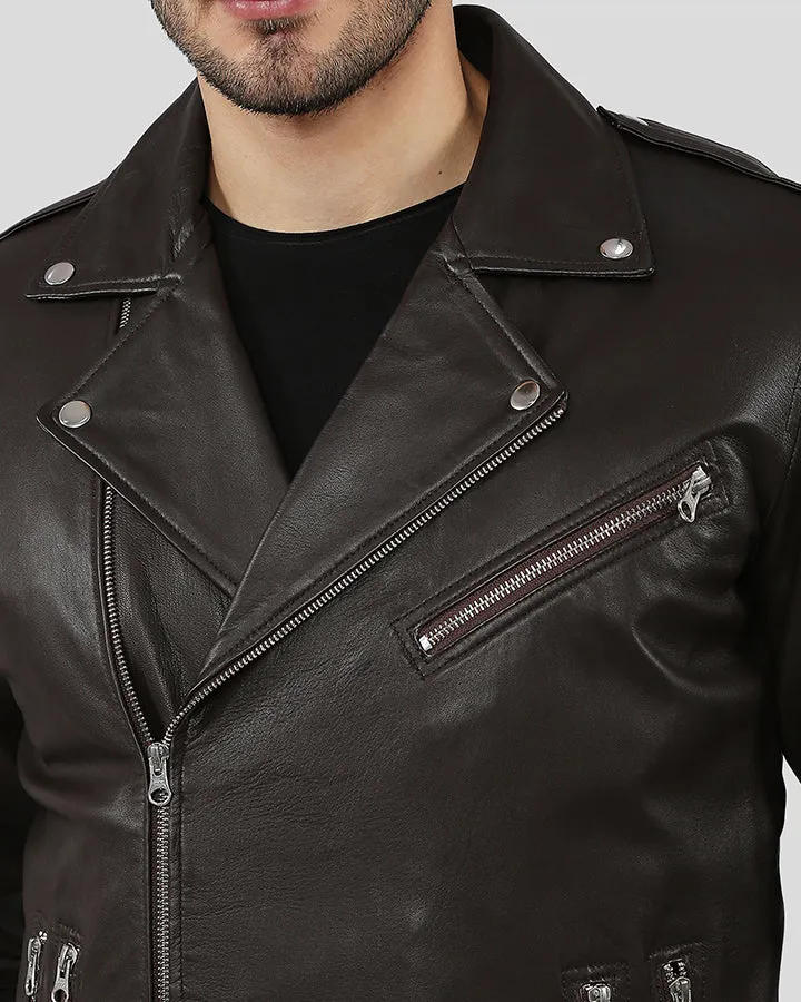 Arlo Brown Motorcycle Leather Jacket