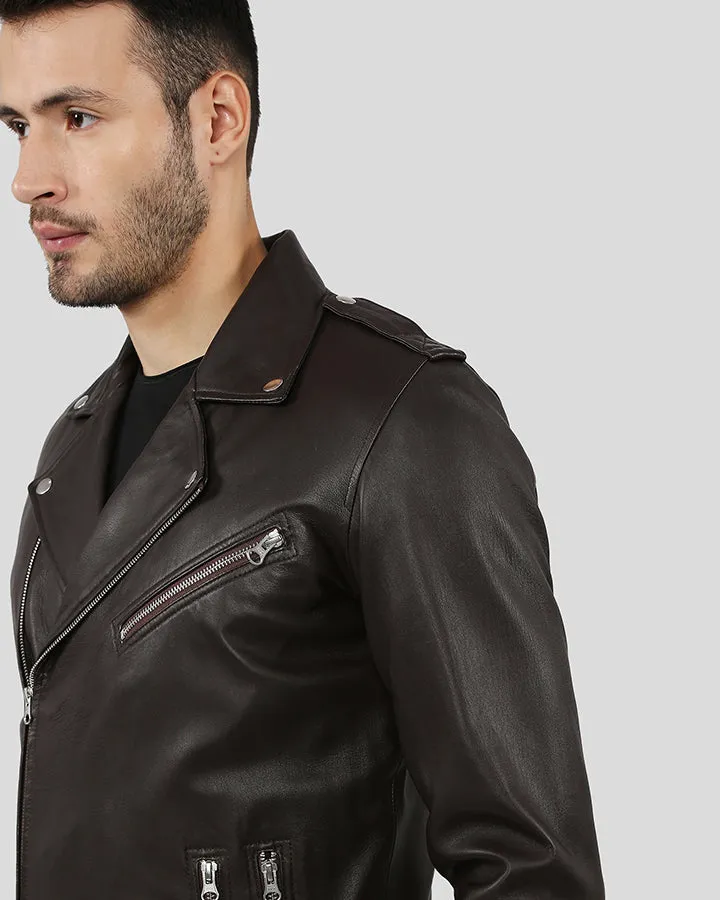 Arlo Brown Motorcycle Leather Jacket