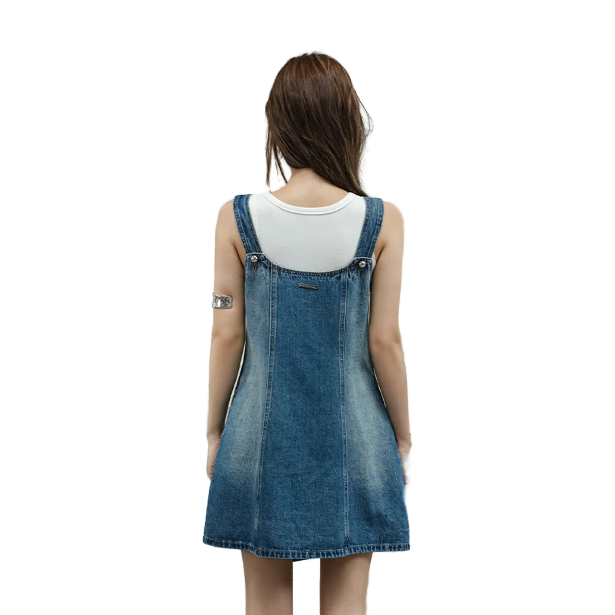 Asymmetric Denim Overalls