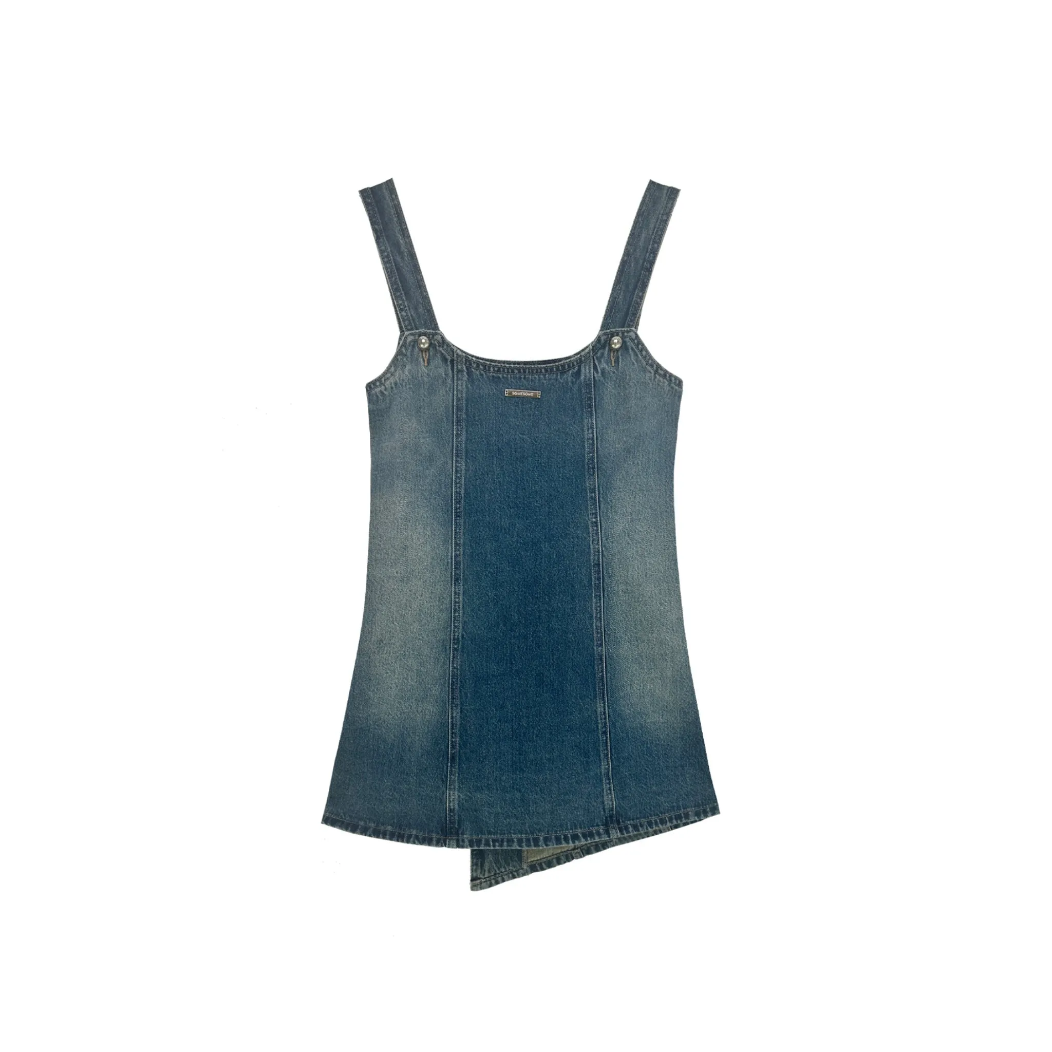 Asymmetric Denim Overalls