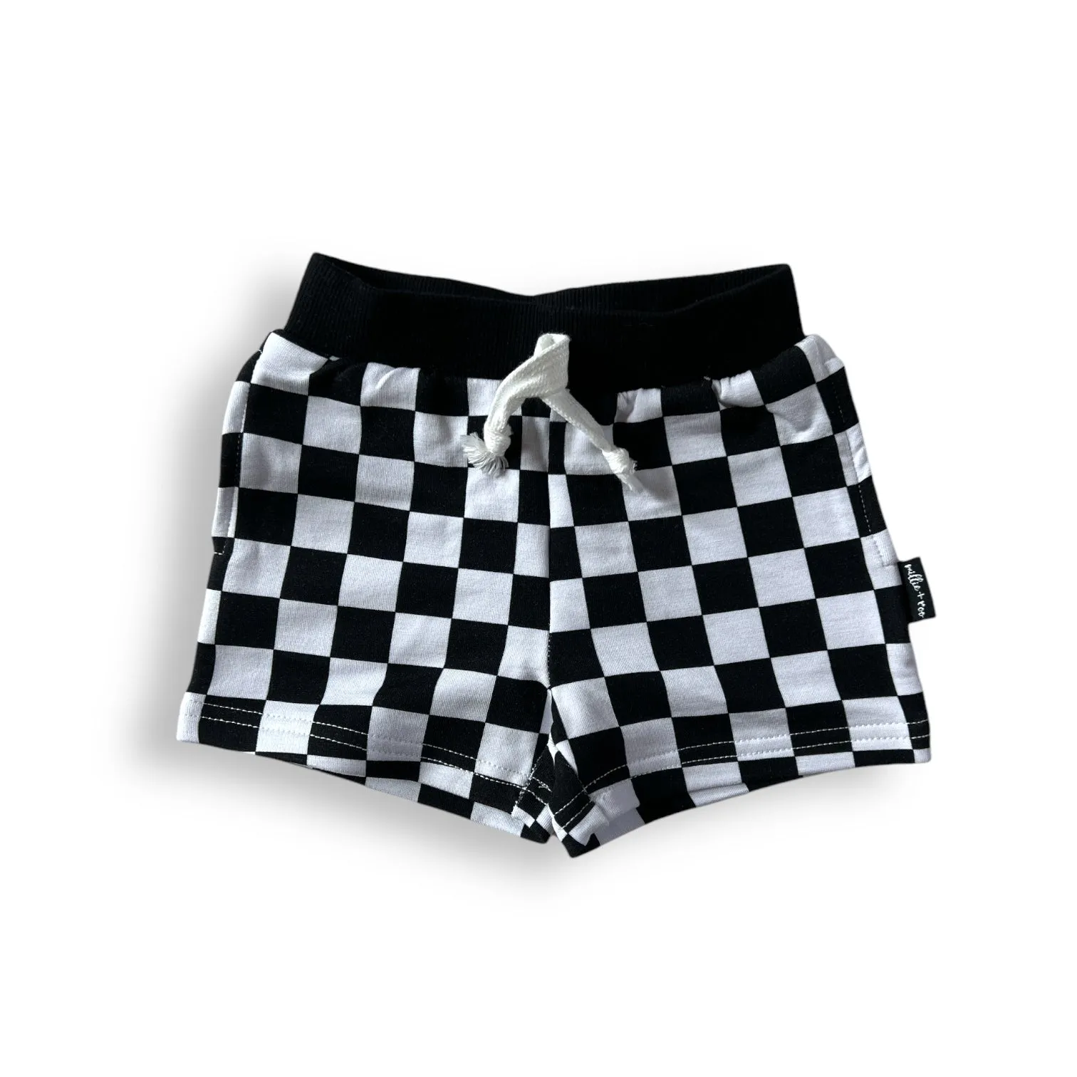 BAMBOO JOGGER SHORTS- B W Check **