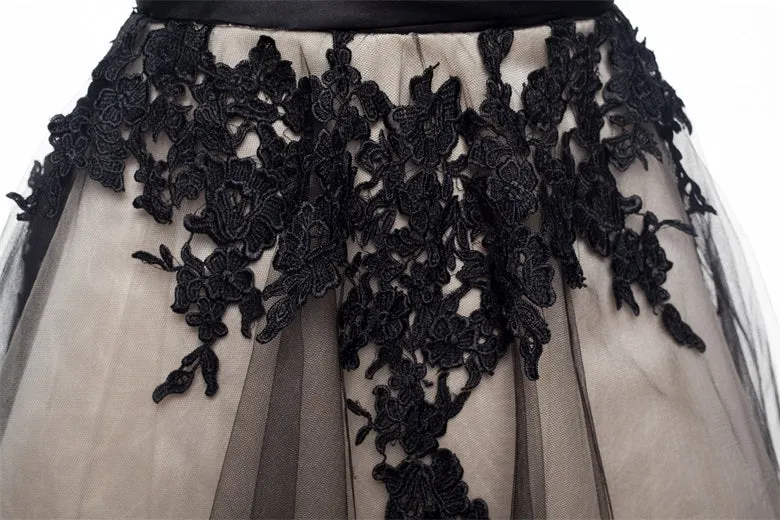 Black and White Lace Short Homecoming Dresses