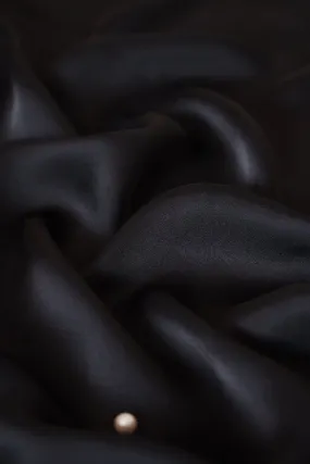 Black Dyed Georgette Satin Fabric