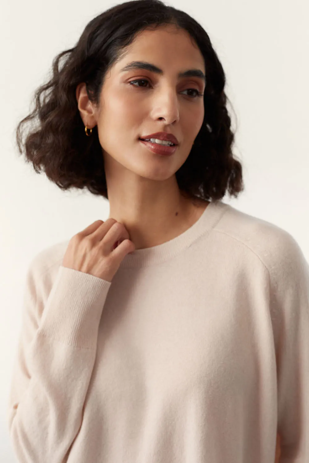 Bone Cashmere Slouchy Sweater