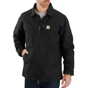 Carhartt Mens Medium Black Cotton Loose Fit Washed Duck Sherpa Lined Work Jacket - 104293-BLK