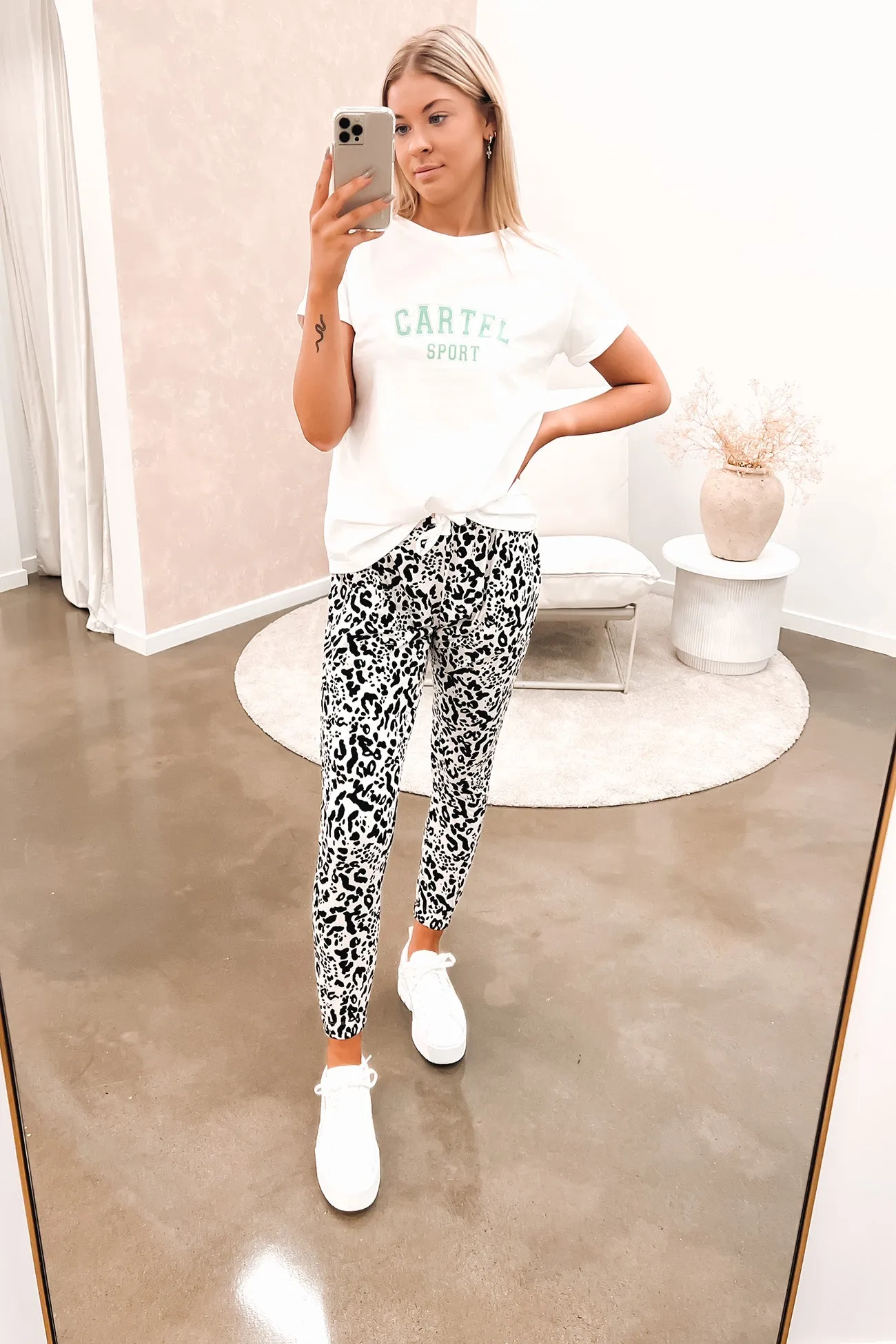 Comeback Pant Creme Leopard