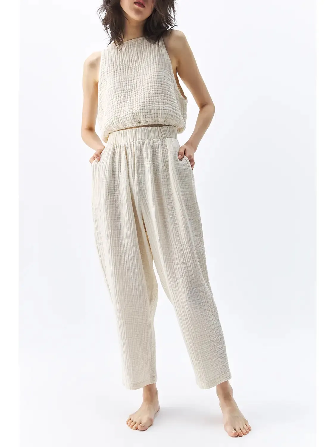 crinkle slouchy pants