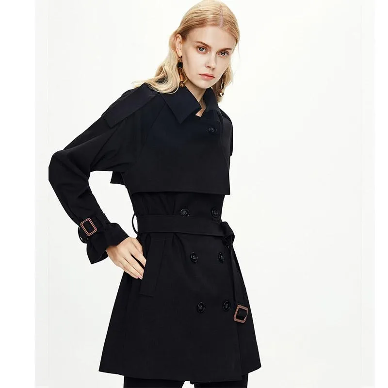 Double Breasted Trench Coat Loose Mid-Length Coat