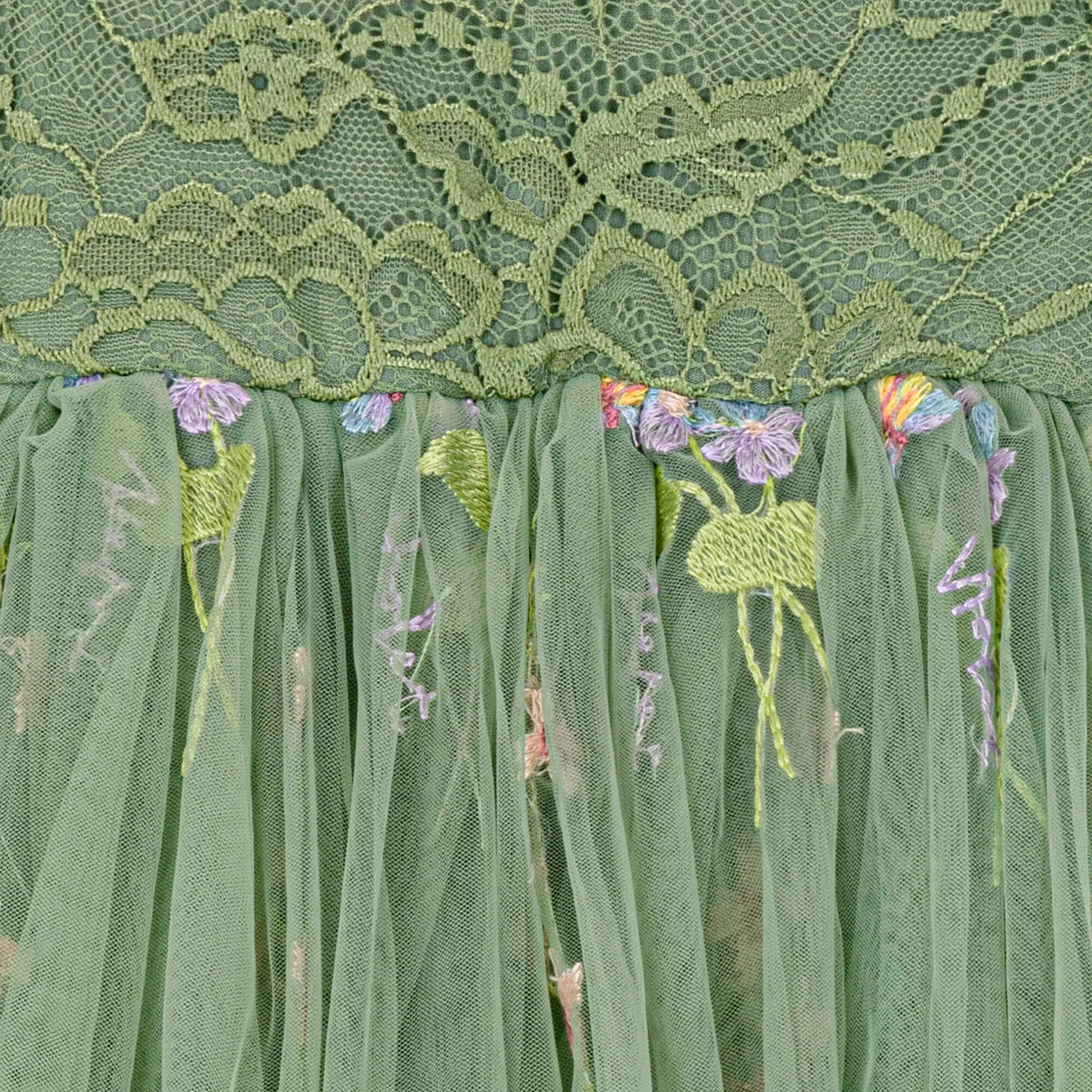 Enchanted Dress - Embroidered Fern Lace