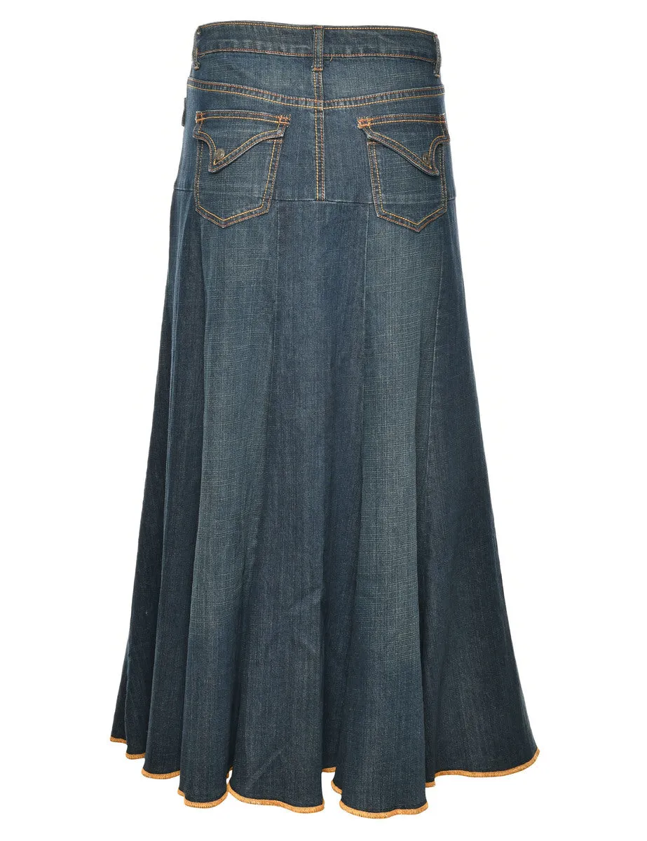 Flared Denim Skirt - L