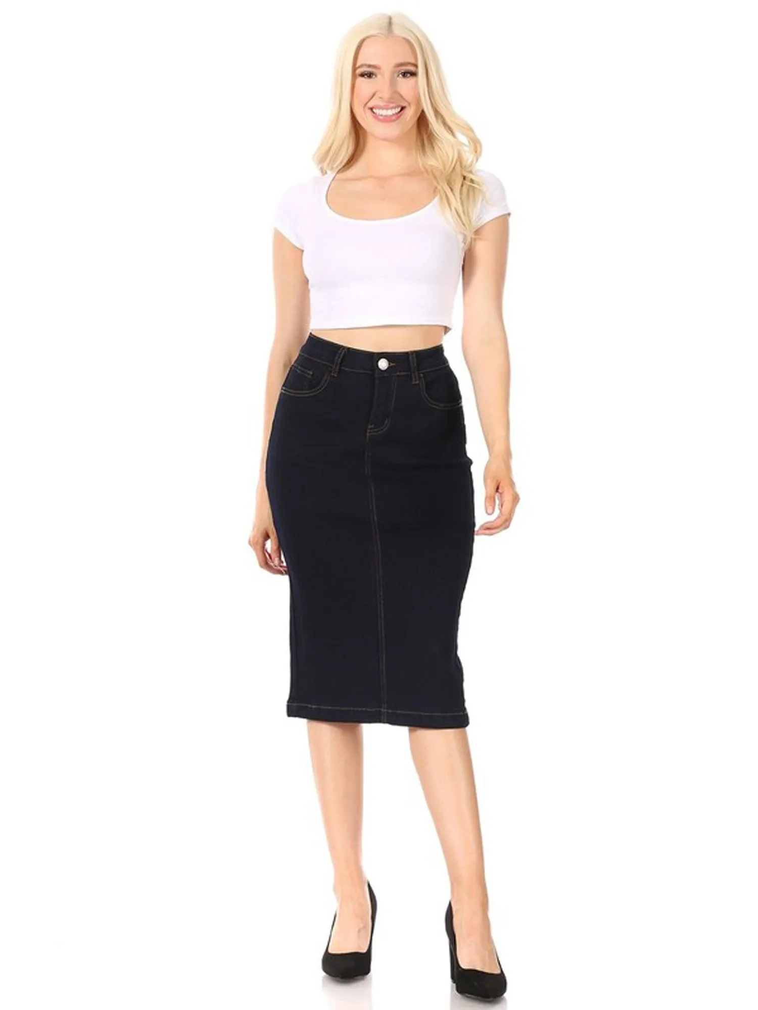 G-Gossip Apparel Denim Knee Length Skirt