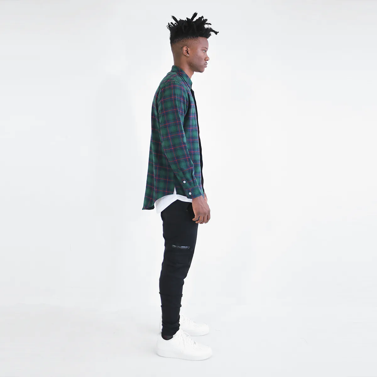 Gardena Flannel LS Buttonup - Navy/Green