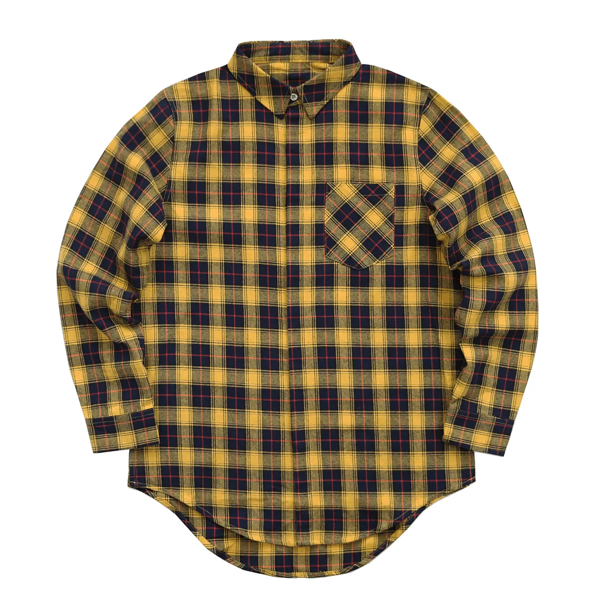 Gardena Flannel LS Buttonup - Navy/Yellow