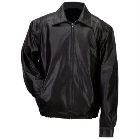 Gianni Collani Men&rsquo;s Solid Genuine Leather Bomber-style Jacket- 3x