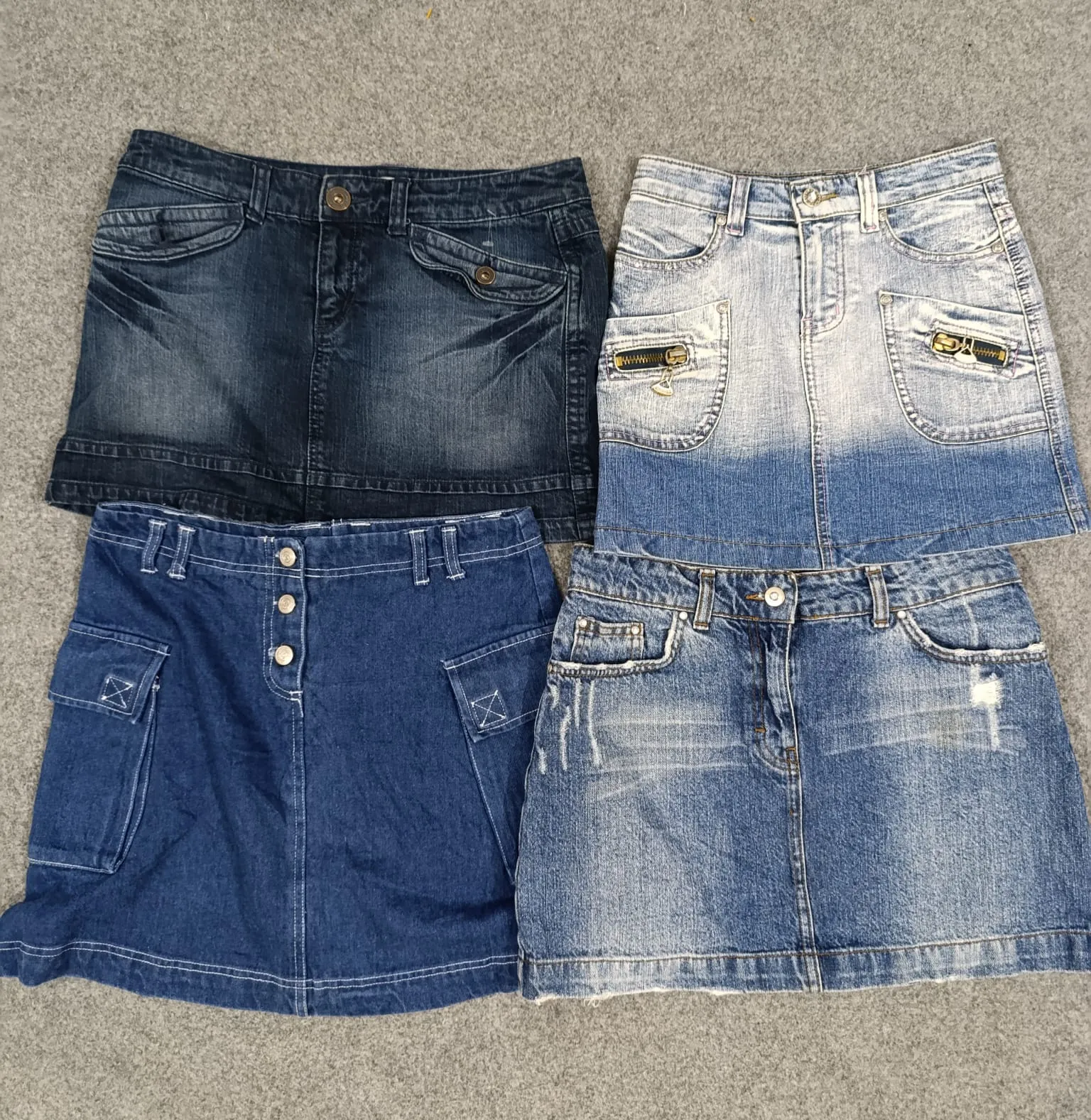 HD076 Ladies Y2K denim mini skirts - 22 pcs