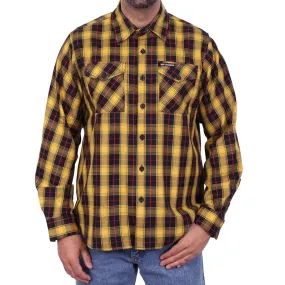 Hot Leathers FLM2036 Men's Yellow Red and Black Long Sleeve Flannel