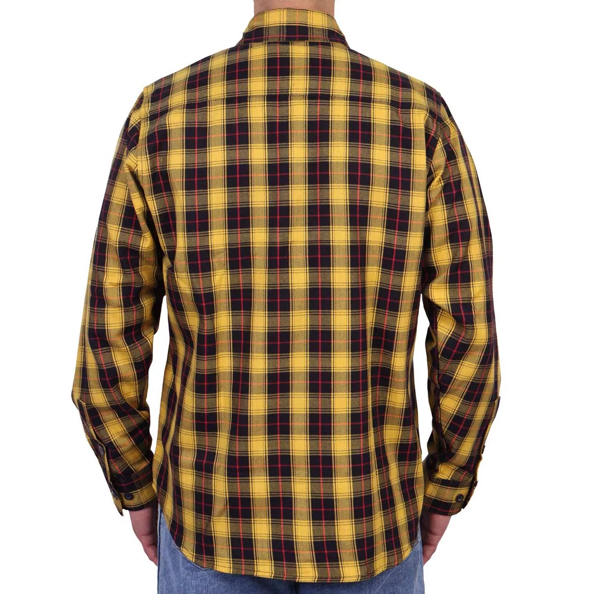 Hot Leathers FLM2036 Men's Yellow Red and Black Long Sleeve Flannel