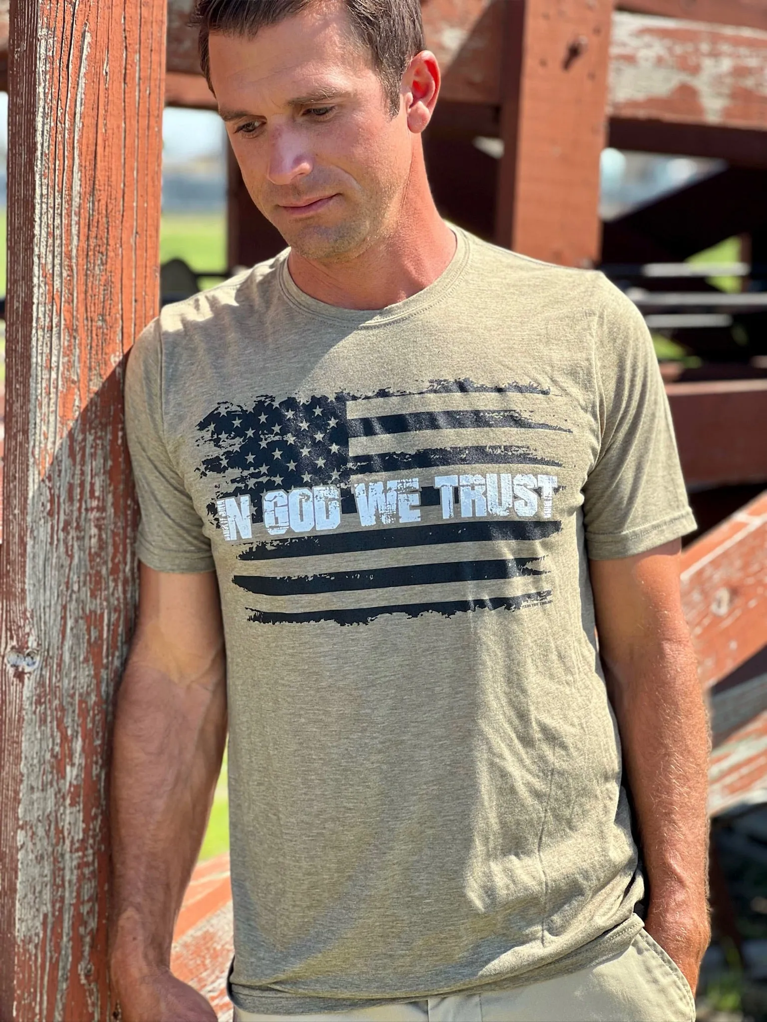 In God We Trust American Flag Tee