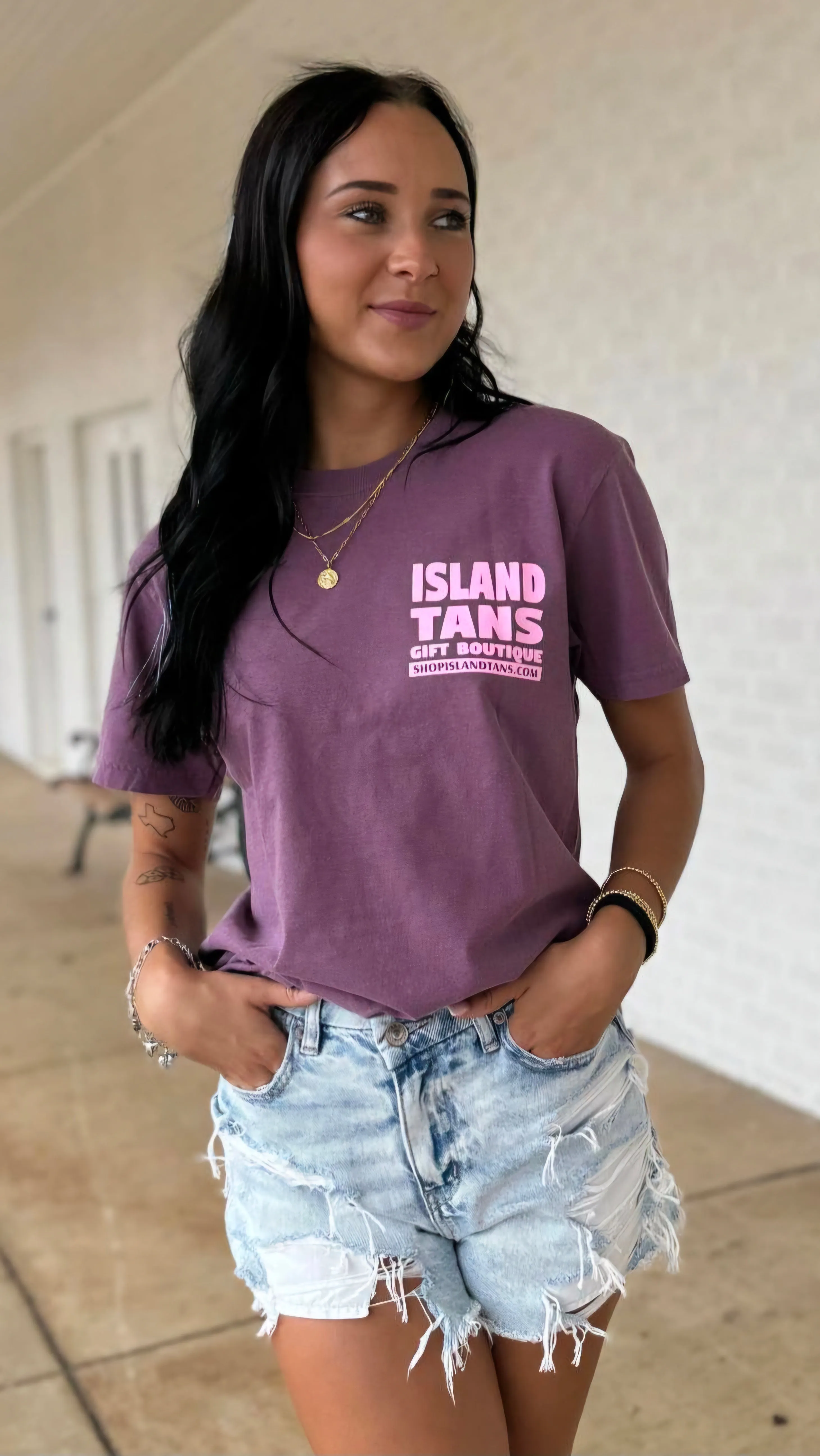 Island Tans Logo Tees‐ Comfort Cotton Berry Tee