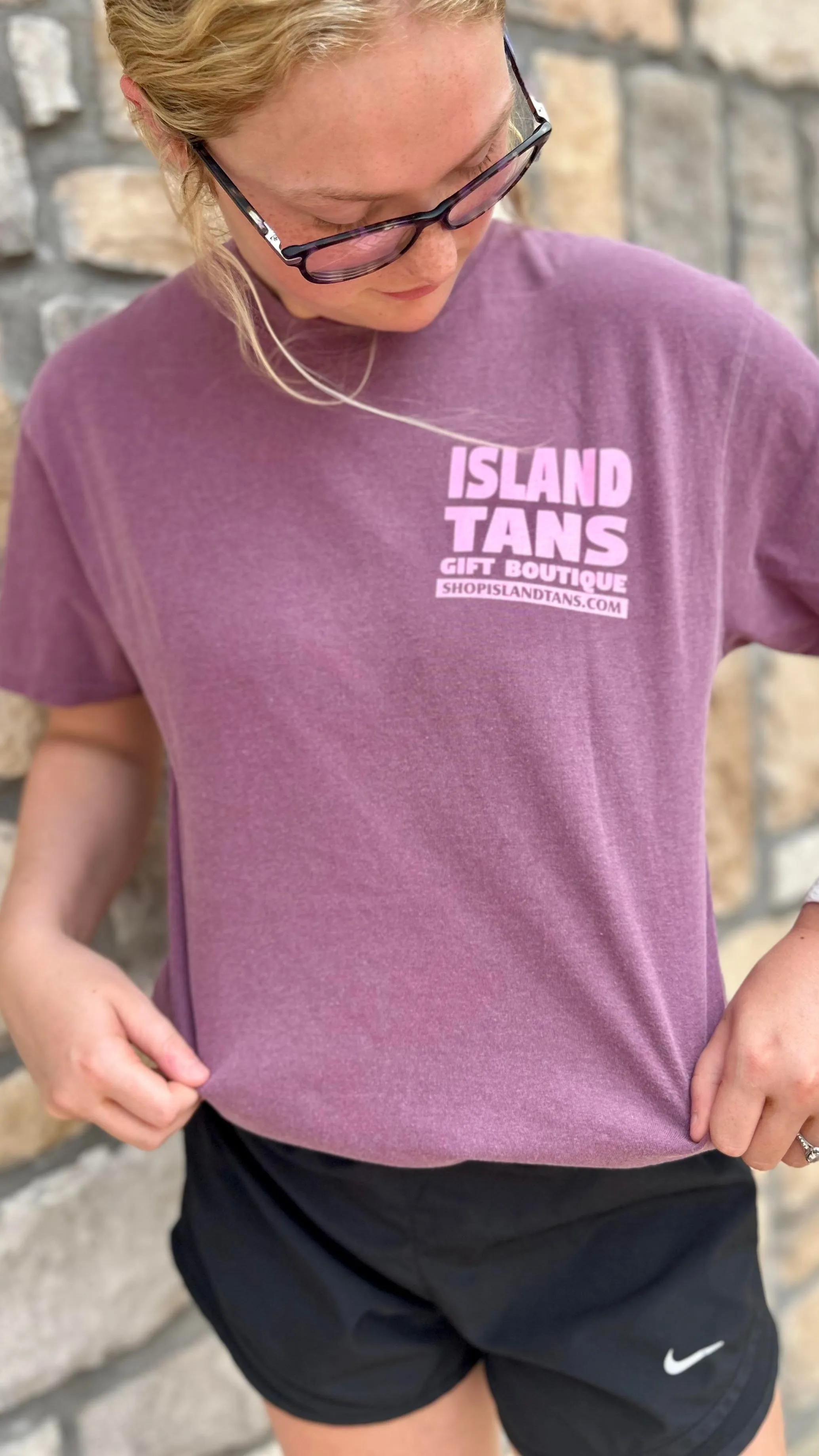 Island Tans Logo Tees‐ Comfort Cotton Berry Tee