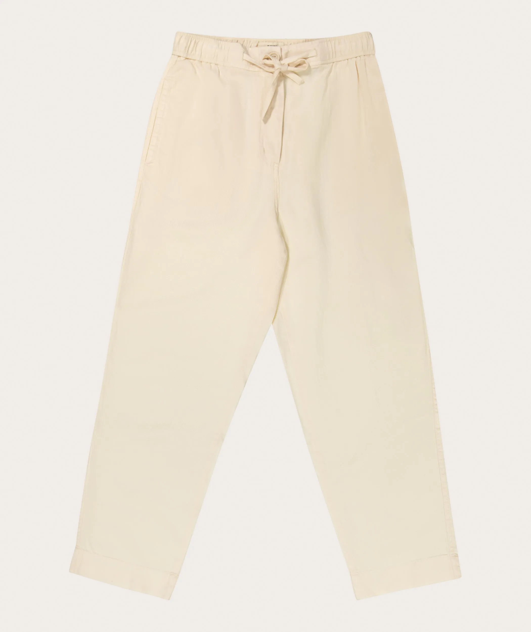 Ladies Drawstring Slouchy Pants - Ivory