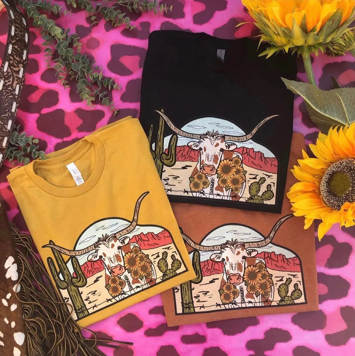 Laredo Longhorn Desert Scene Graphic Tee (made 2 order) LC