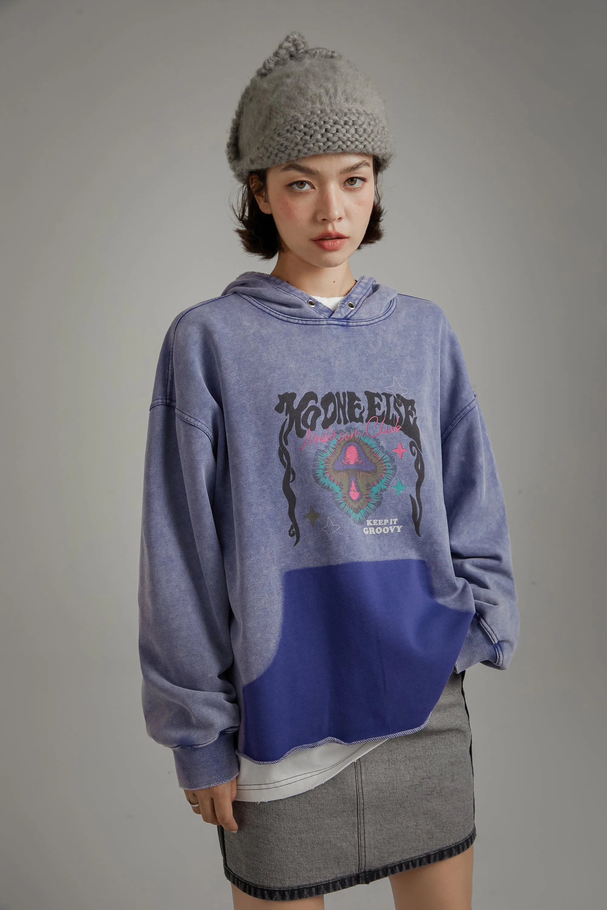 Logo Vintage Groovy Oversized Hoodie