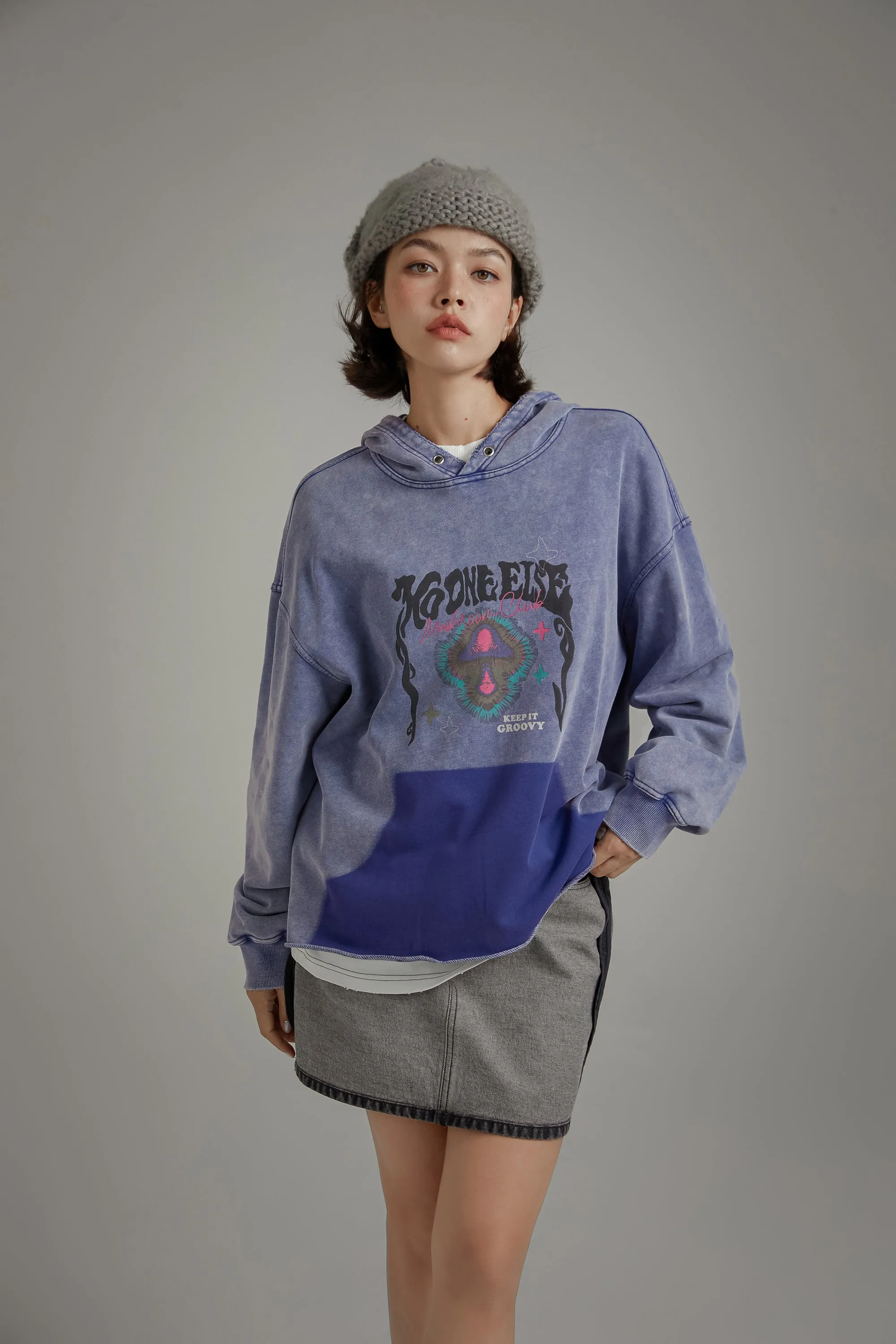 Logo Vintage Groovy Oversized Hoodie