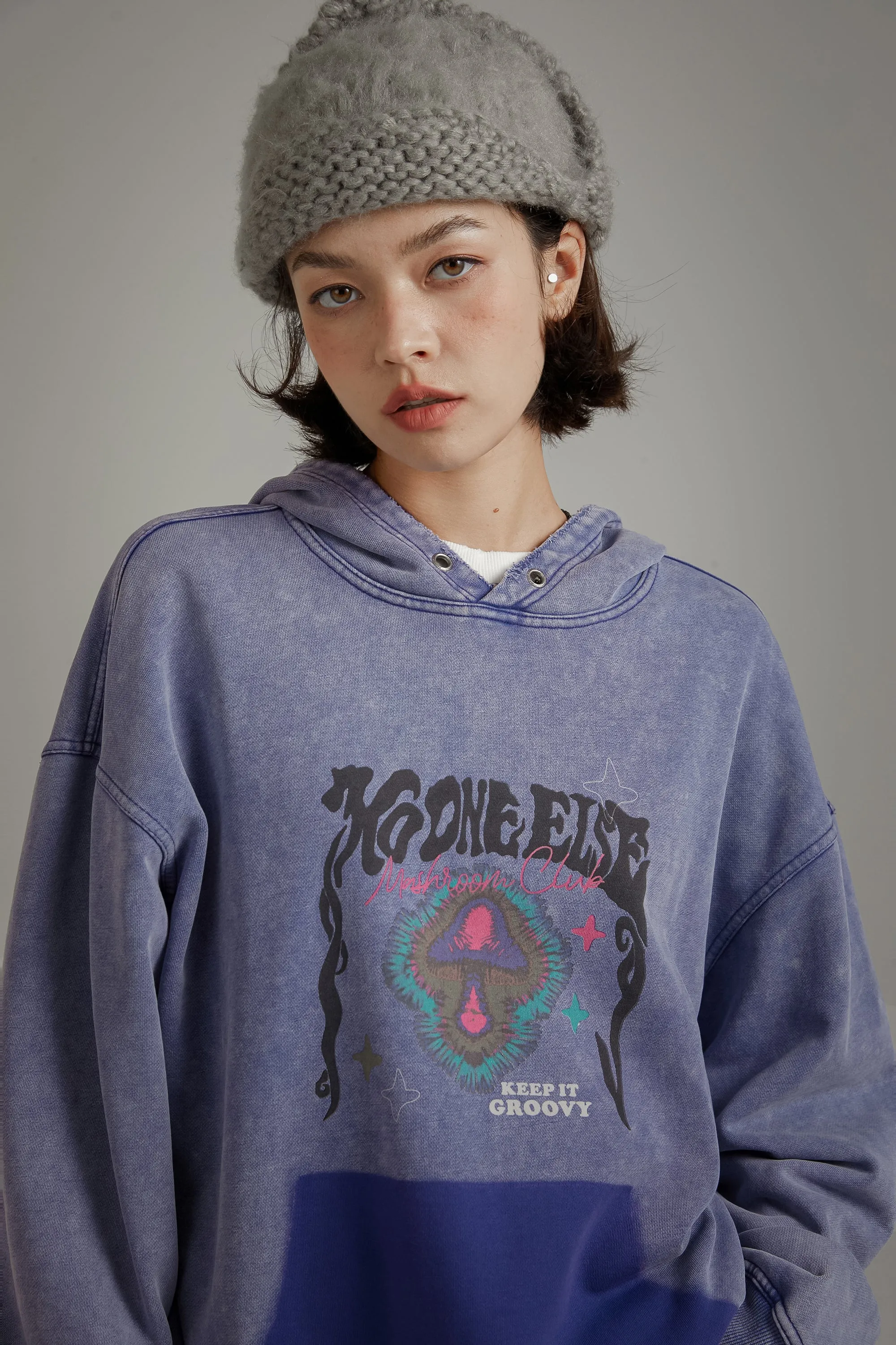 Logo Vintage Groovy Oversized Hoodie