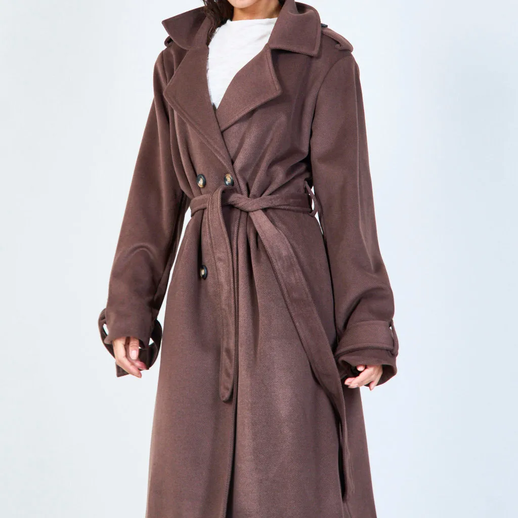 Long tailored trench coat wholesale