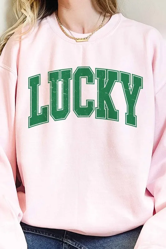 LUCKY ST PATRICKS DAY OVERSIZED SWEATSHIRT