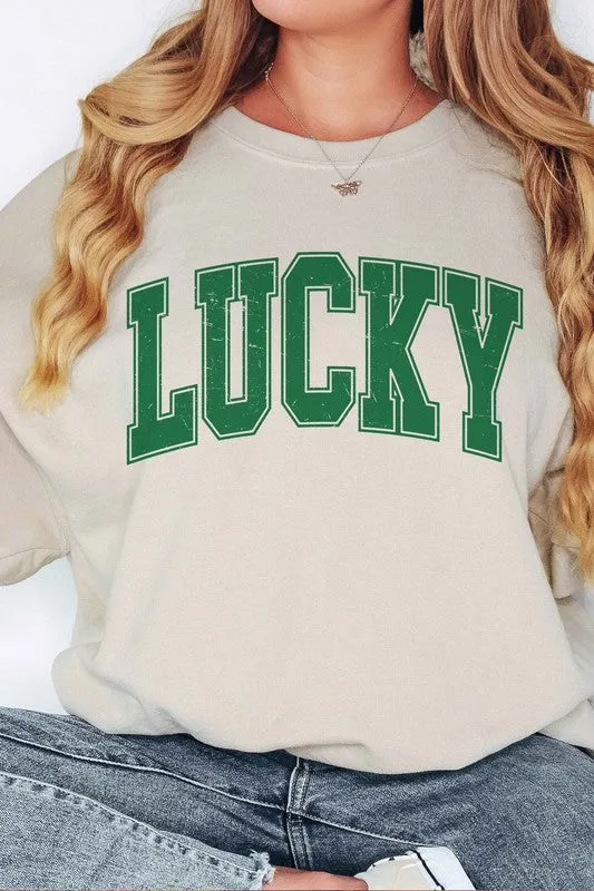 LUCKY ST PATRICKS DAY OVERSIZED SWEATSHIRT