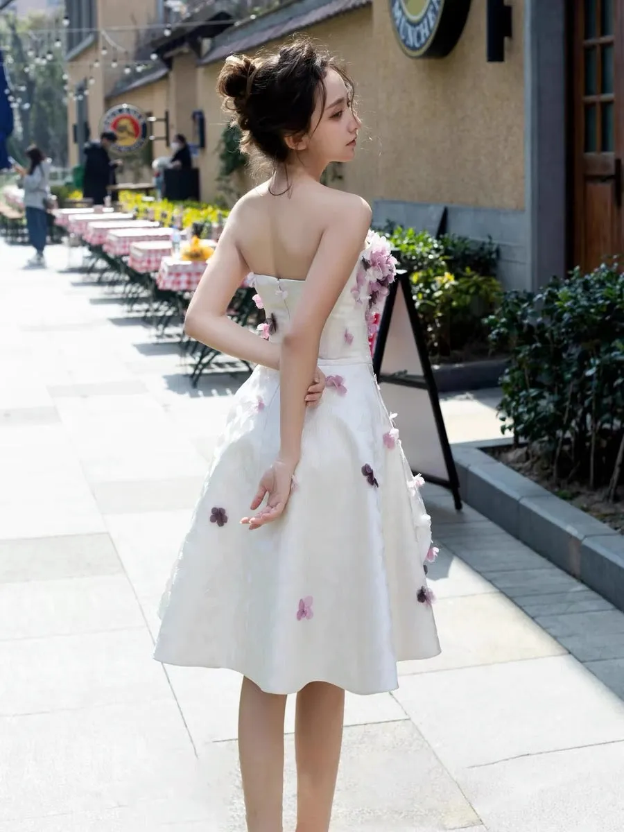 Mini Newest Prom Dresses, Strapless Homecoming Dresses, Fashion Wedding Party Dresses