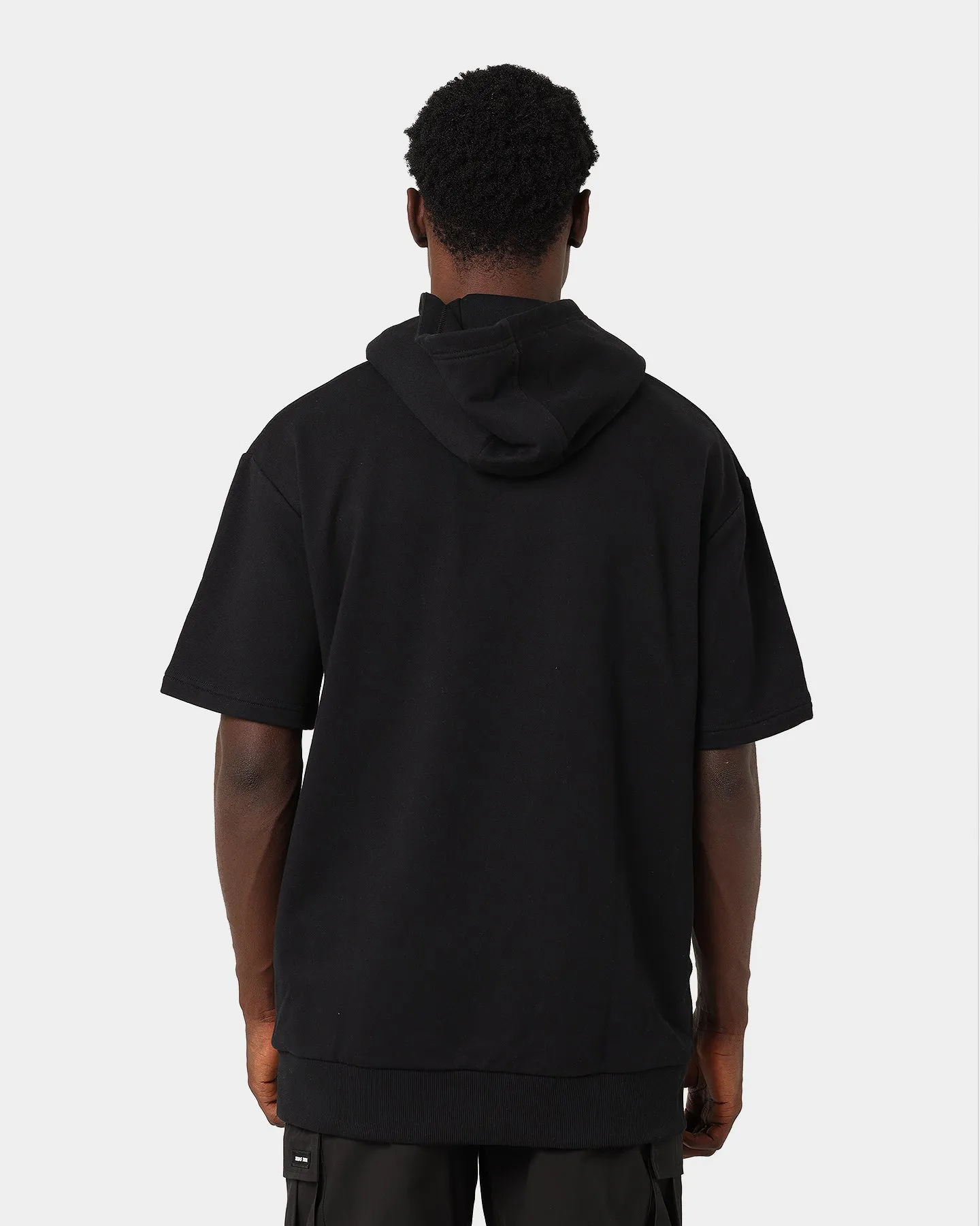 New Era Oversized Short Sleeved Hoodie Black