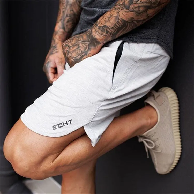 New Men Fitness Bodybuilding Shorts Man Summer Gyms Workout Male Breathable Mesh