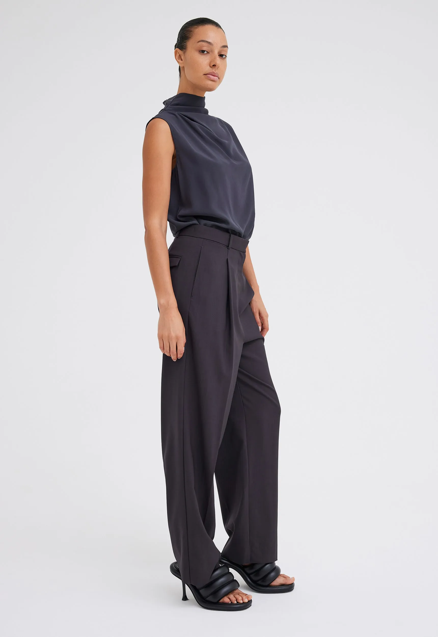 Nisha Wool Pant - Steelo Grey