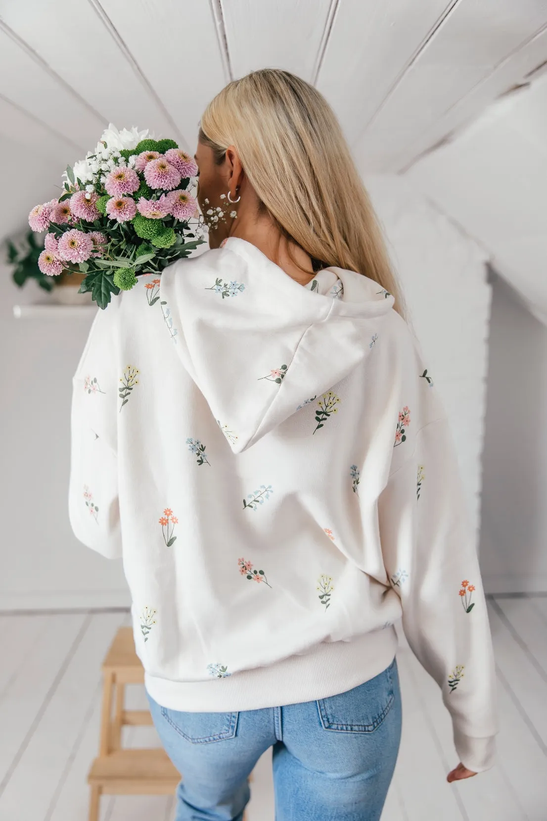 O&F Floral Print Oversized Hoodie