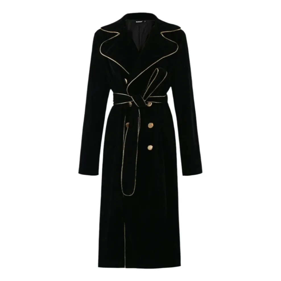 Odette Velvet Military Trench Coats