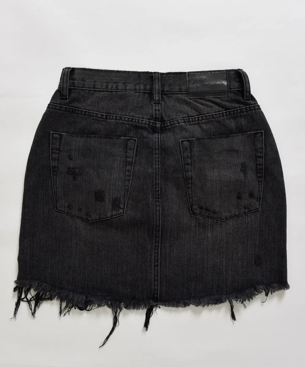 OneTeaspoon WOMENS VOLCANIC 2020 MINI HIGH WAIST DENIM SKIRT