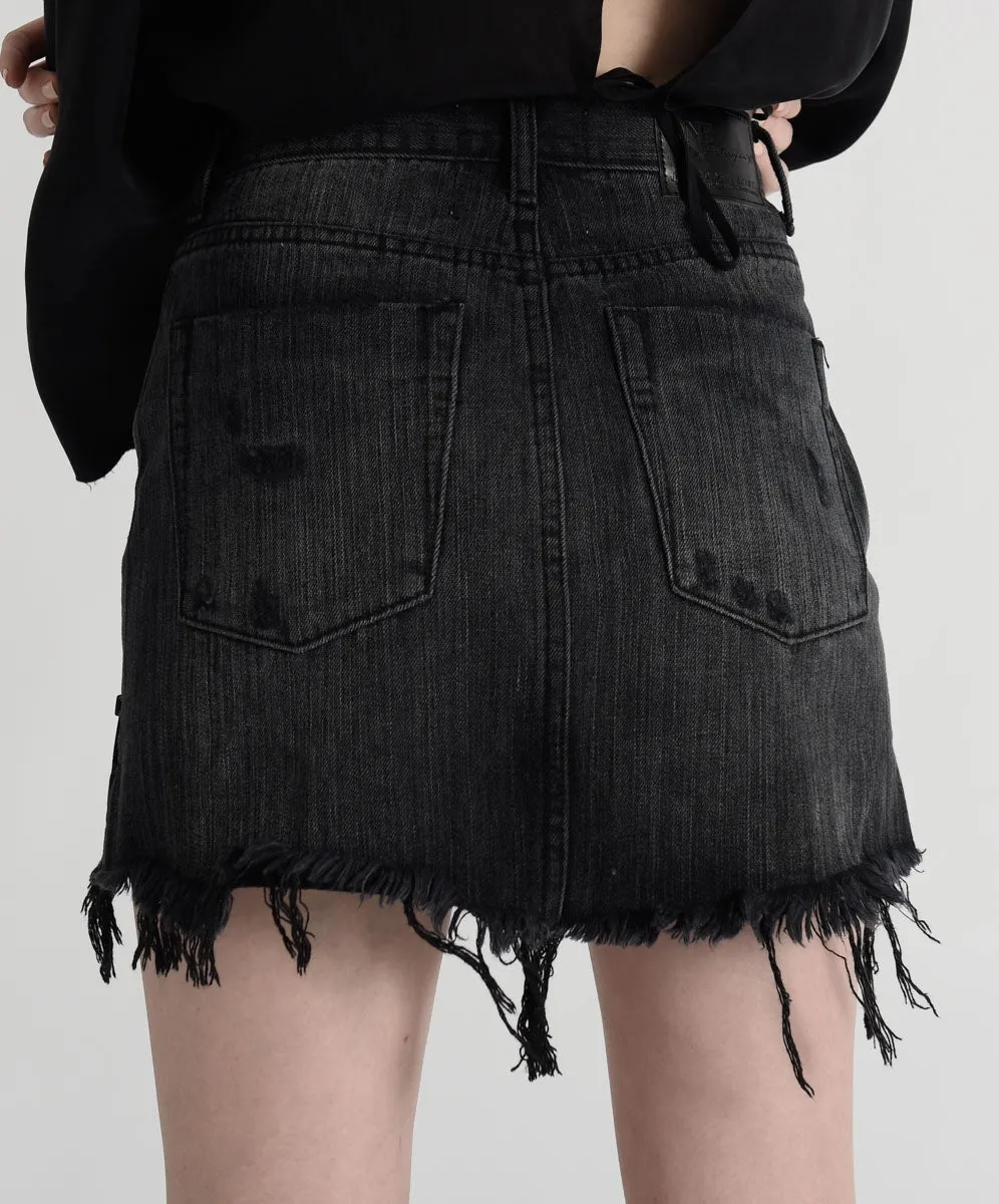 OneTeaspoon WOMENS VOLCANIC 2020 MINI HIGH WAIST DENIM SKIRT