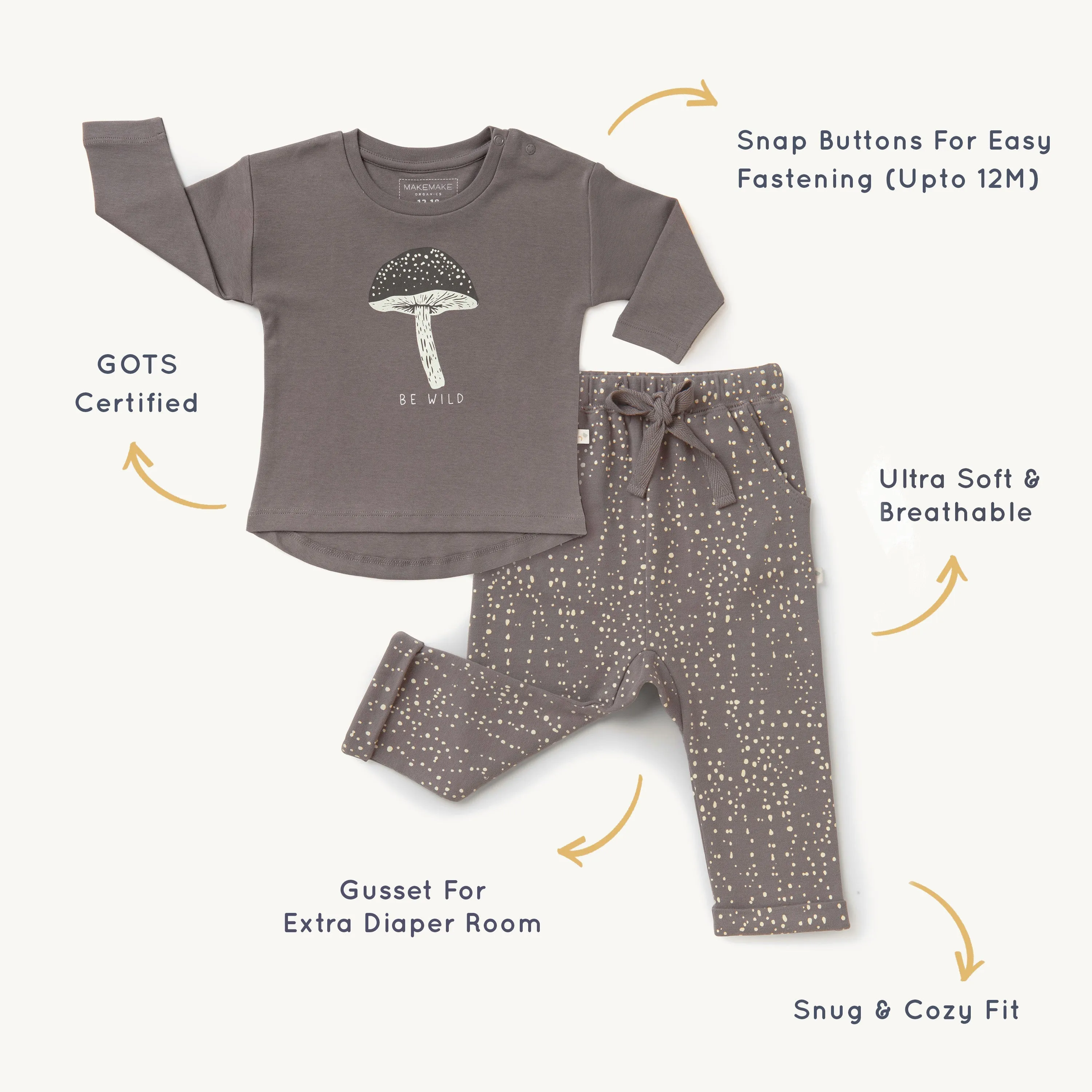 Organic Kids T-Shirt & Pant Set - Be Wild