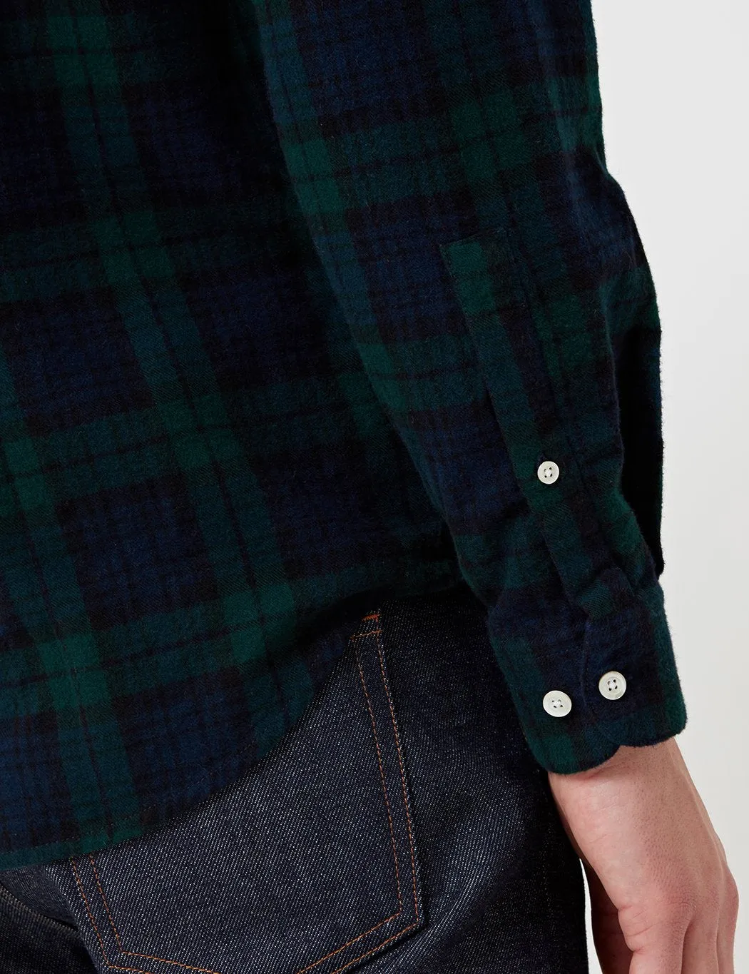 Portuguese Flannel Bonfim Checked Shirt - Navy