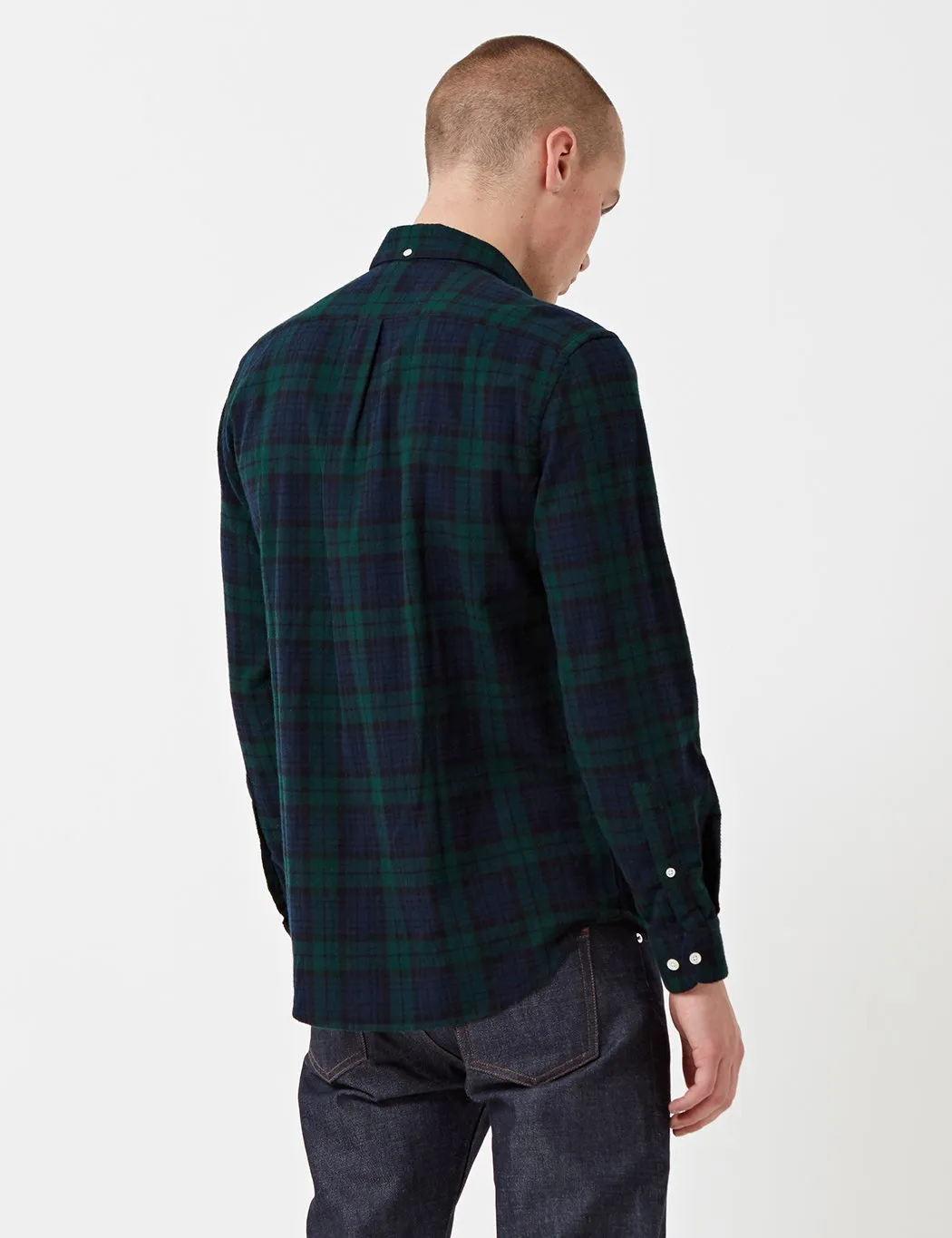 Portuguese Flannel Bonfim Checked Shirt - Navy