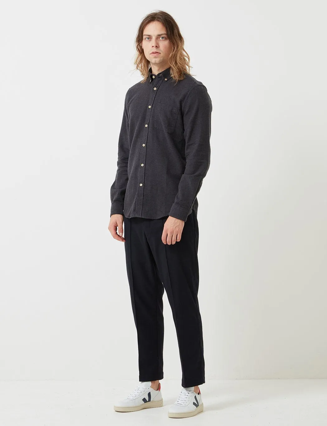 Portuguese Flannel Teca Shirt - Charcoal Grey