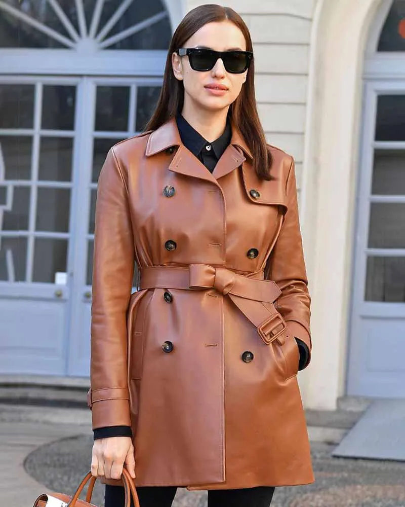 Premium Leather Coat Worn by Irina Dapper Duet | Irina Dapper Duet Leather Coat