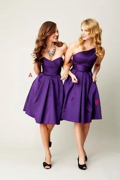 Short Purple Bridesmaid Dresses Mismatches Bridesmaid Dresses